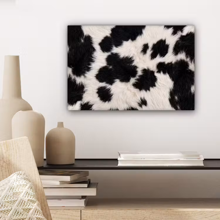 Canvas schilderij - Bont - Textuur - Zwart - Wit — 5