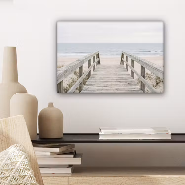 Canvas schilderij - Duinen - Vlonder - Oceaan — 5