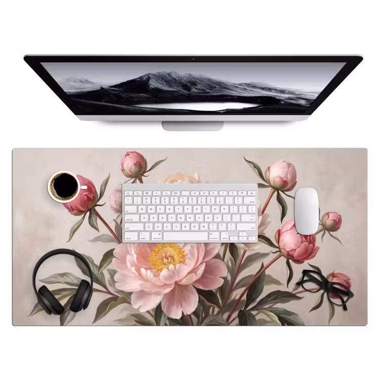 Bureau onderlegger - Pioenrozen - Boeket - Roze — 4