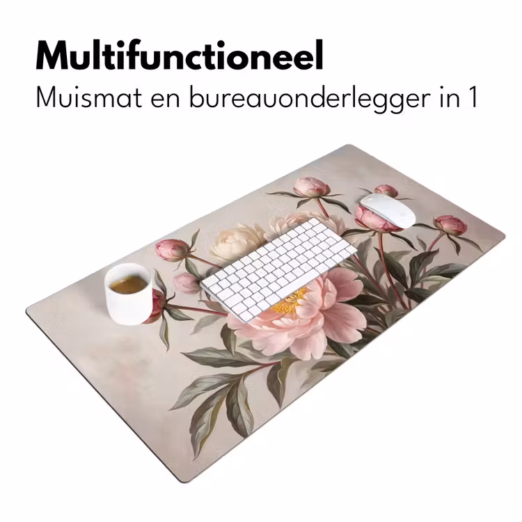 Bureau onderlegger - Pioenrozen - Boeket - Roze — 7