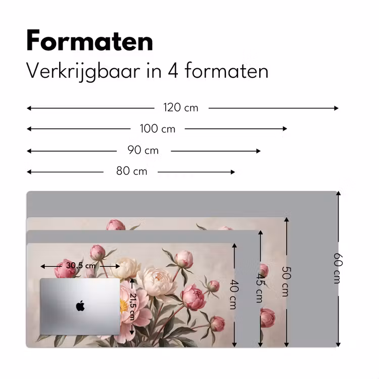 Bureau onderlegger - Pioenrozen - Boeket - Roze — 8