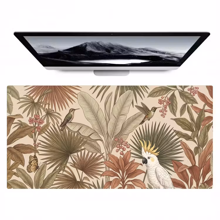 Bureau onderlegger - Tropisch - Vogels - Beige — 1