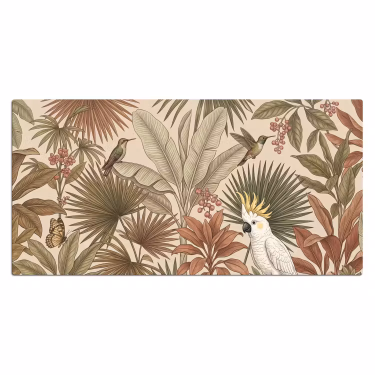 Bureau onderlegger - Tropisch - Vogels - Beige — 2