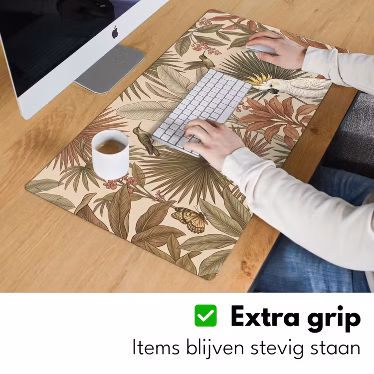 Bureau onderlegger - Tropisch - Vogels - Beige — 6