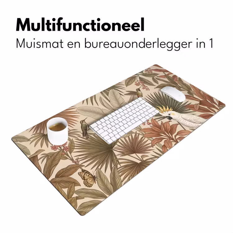 Bureau onderlegger - Tropisch - Vogels - Beige — 7