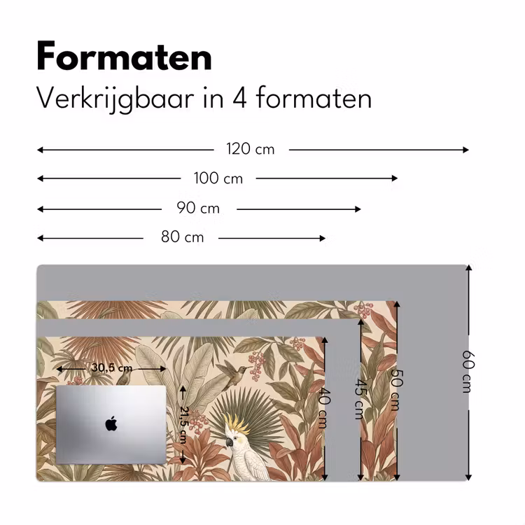 Bureau onderlegger - Tropisch - Vogels - Beige — 8