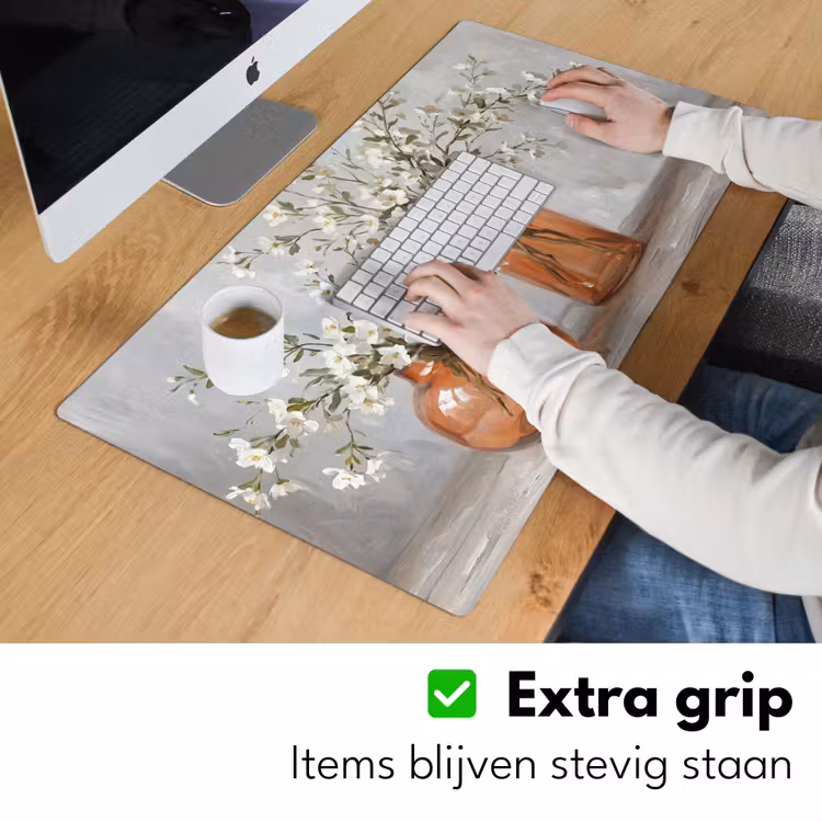 Bureau onderlegger - Vazen - Bloemen - Oranje — 6