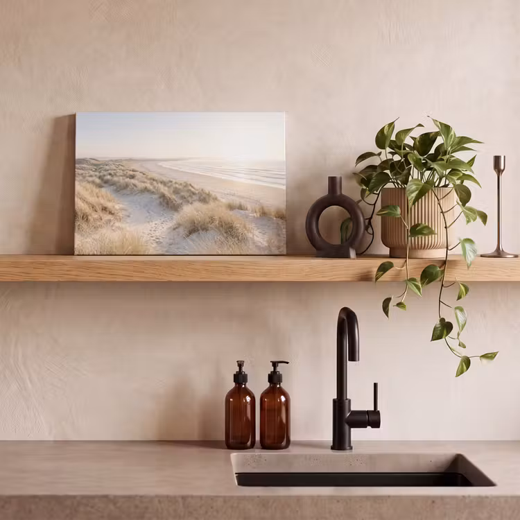 Canvas schilderij - Duinen - Strand - Beige — 3