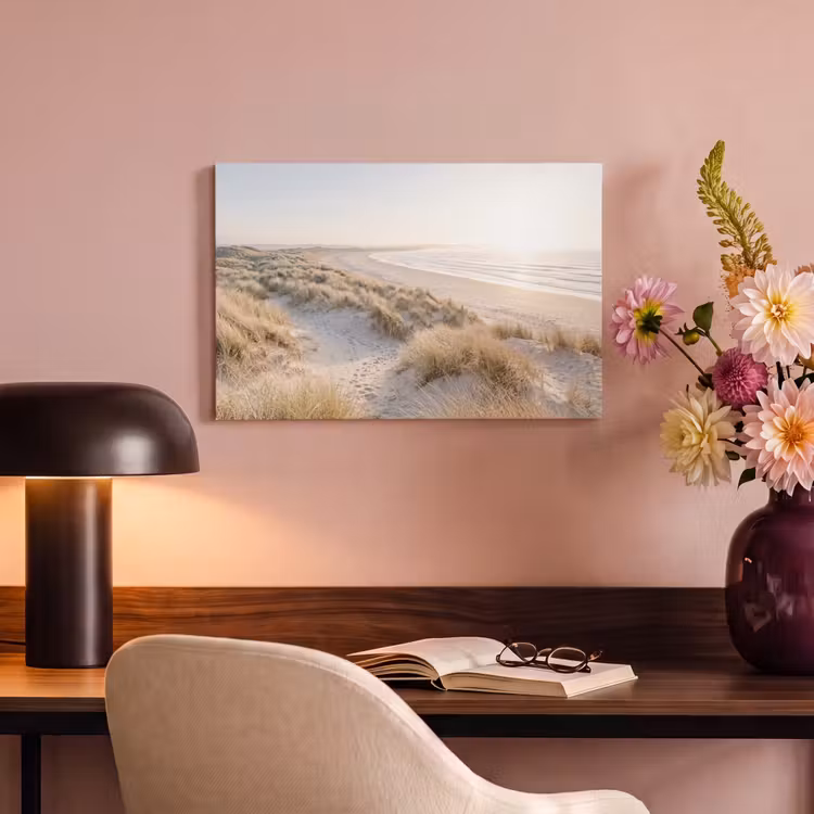 Canvas schilderij - Duinen - Strand - Beige — 4