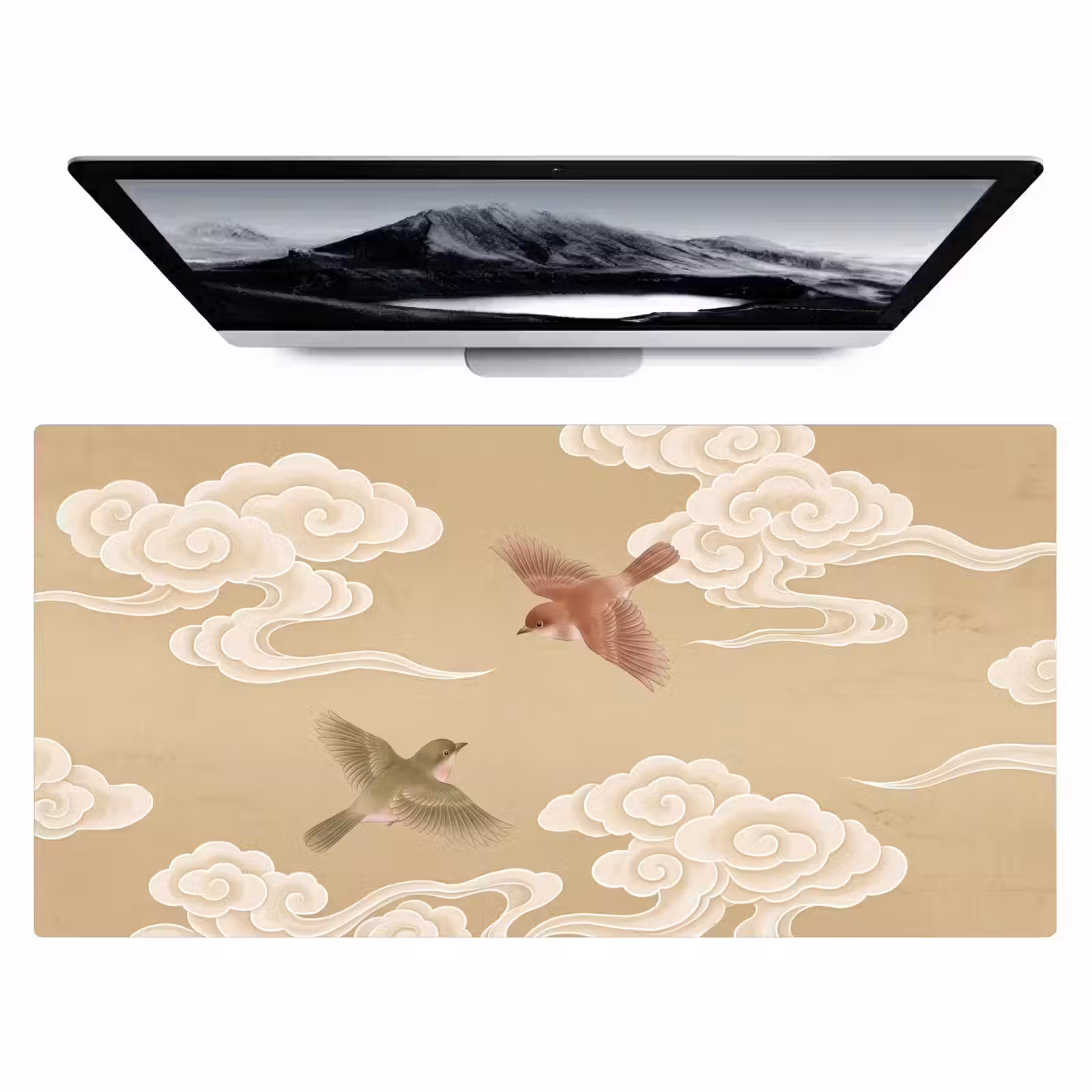 Bureau onderlegger - Vogels - Vliegen - Beige — 1