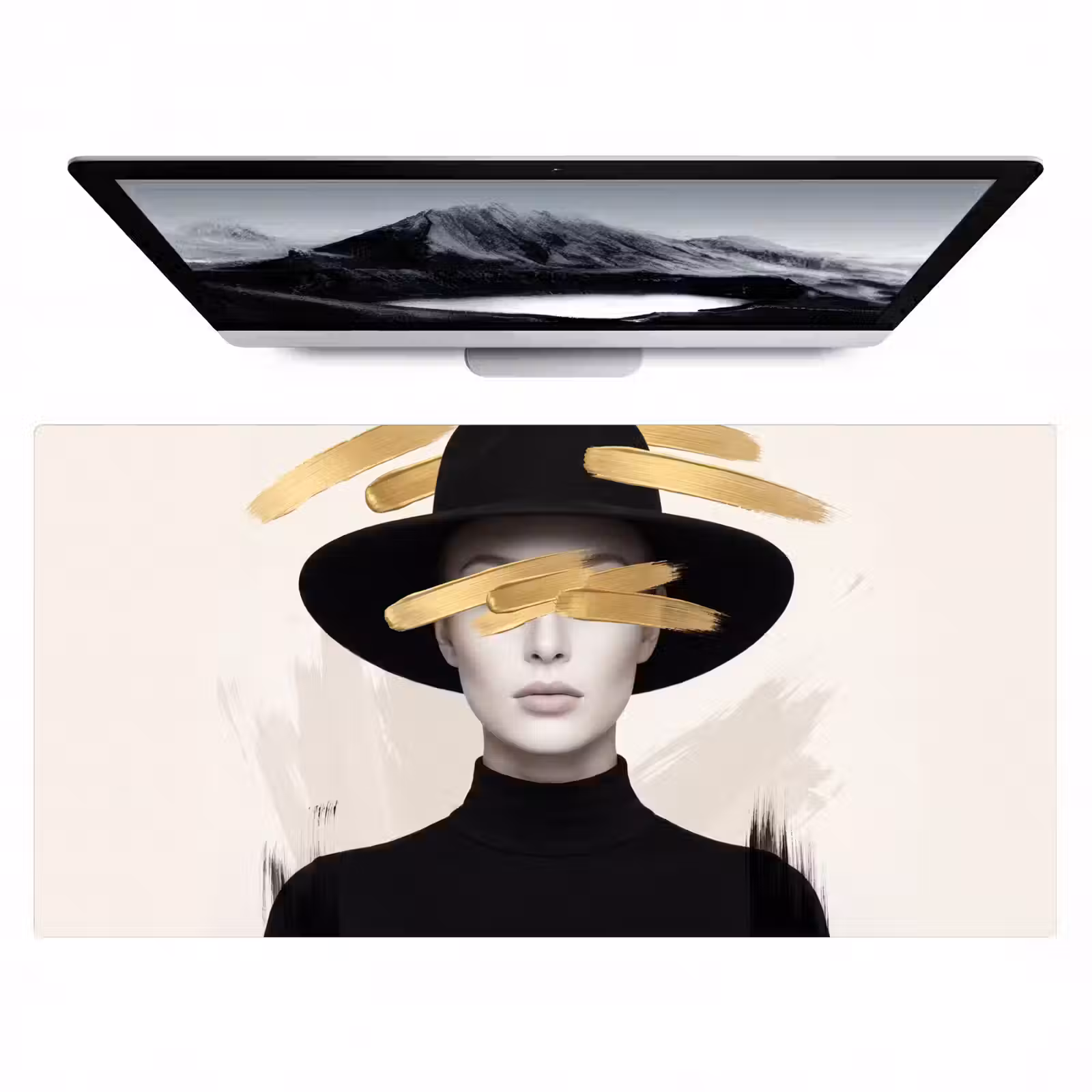 Bureau onderlegger - Vrouw - Portret - Modern - Goud - Kunst — 1