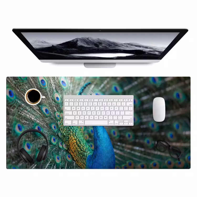 Bureau onderlegger - Pauw - Veren - Blauw — 4