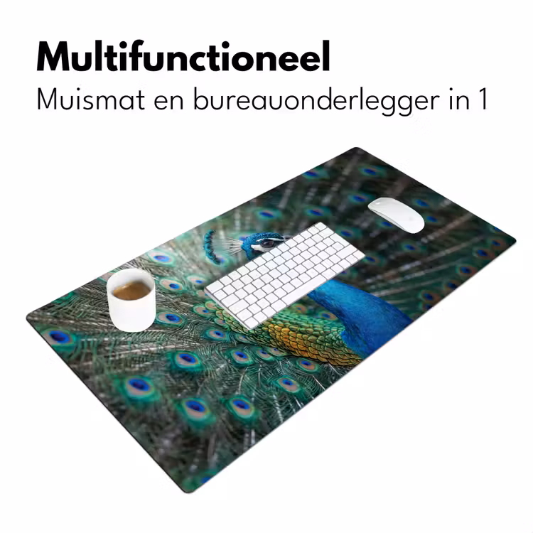 Bureau onderlegger - Pauw - Veren - Blauw — 7