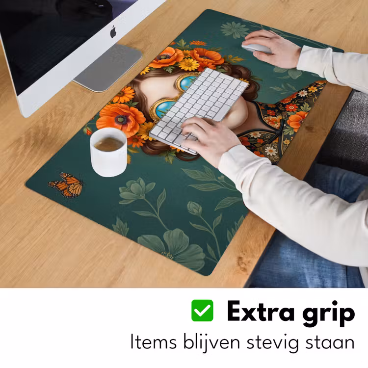 Bureau onderlegger - Portret - Vrouw - Kleurrijk - Expressief — 6