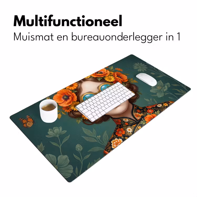 Bureau onderlegger - Portret - Vrouw - Kleurrijk - Expressief — 7