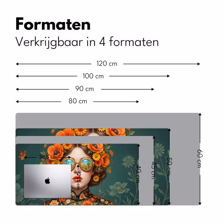 Bureau onderlegger - Portret - Vrouw - Kleurrijk - Expressief — 8