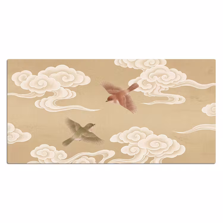 Bureau onderlegger - Vogels - Vliegen - Beige — 2