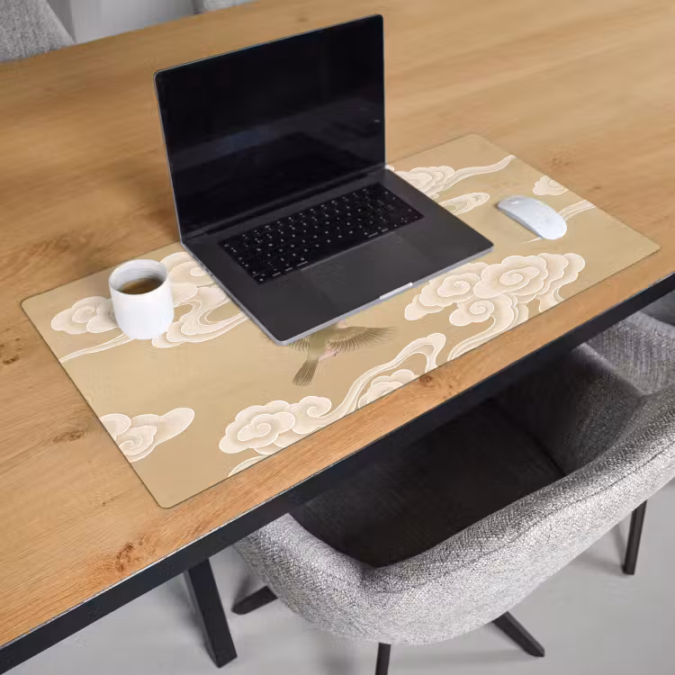 Bureau onderlegger - Vogels - Vliegen - Beige — 3