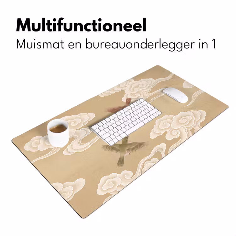 Bureau onderlegger - Vogels - Vliegen - Beige — 7
