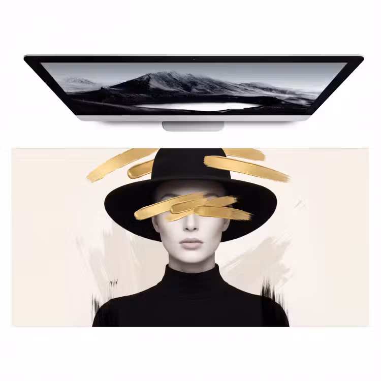 Bureau onderlegger - Vrouw - Portret - Modern - Goud - Kunst — 1