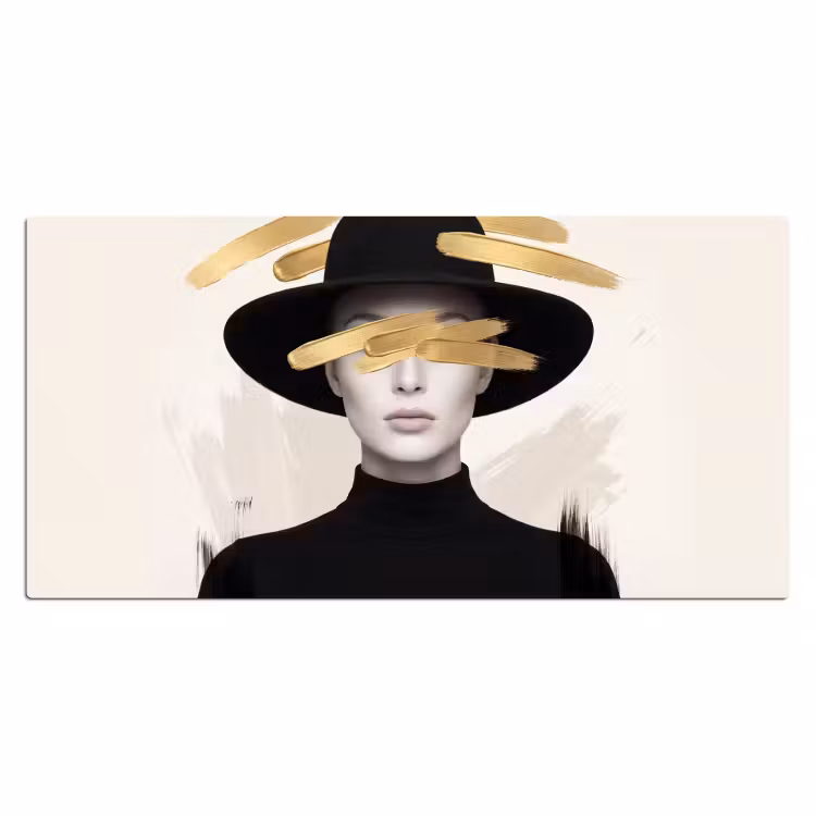 Bureau onderlegger - Vrouw - Portret - Modern - Goud - Kunst — 2