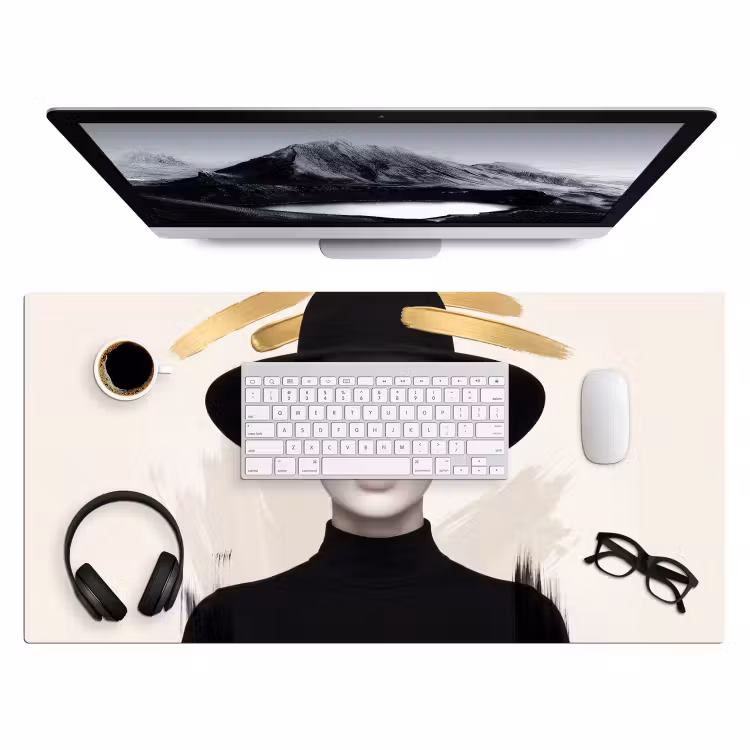 Bureau onderlegger - Vrouw - Portret - Modern - Goud - Kunst — 4