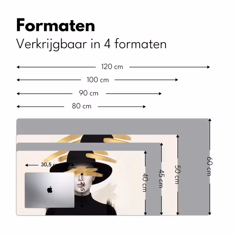 Bureau onderlegger - Vrouw - Portret - Modern - Goud - Kunst — 8