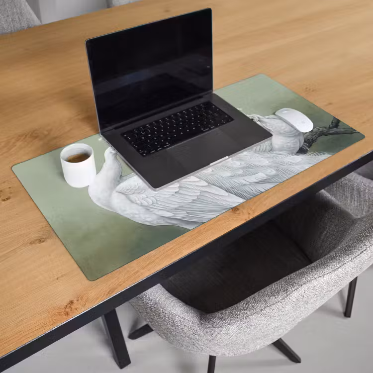 Bureau onderlegger - Pauwen - Wit - Natuur - Groen — 3