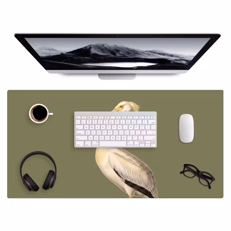 Bureau onderlegger - Pelikaan - Wit - Vogel - Klassiek - Natuur — 4