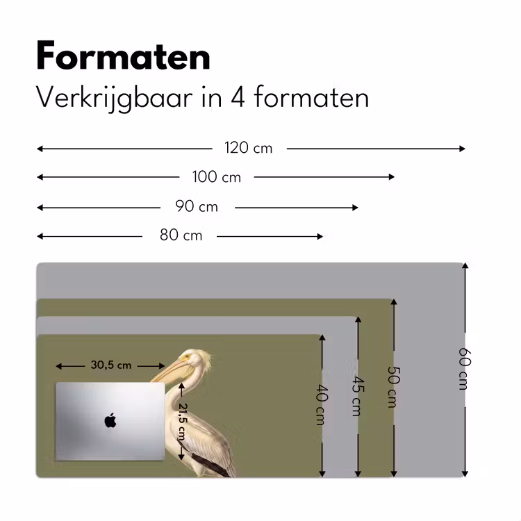 Bureau onderlegger - Pelikaan - Wit - Vogel - Klassiek - Natuur — 8