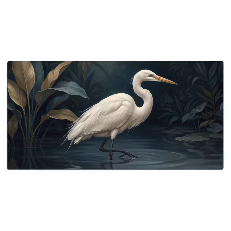 Bureau onderlegger - Reiger - Water - Natuur - Modern - Wit — 2