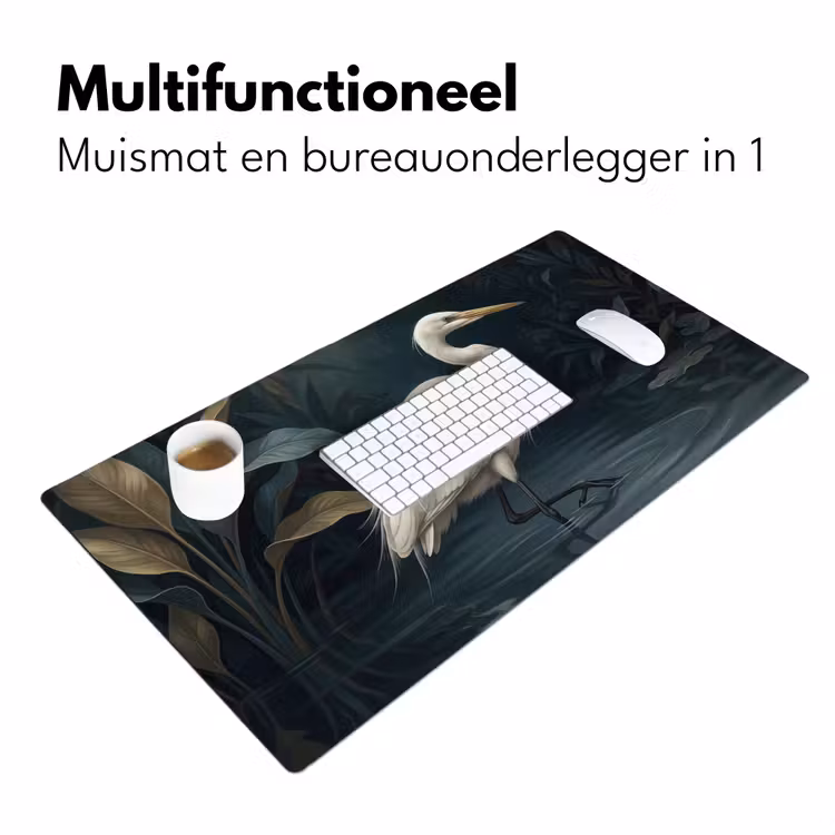 Bureau onderlegger - Reiger - Water - Natuur - Modern - Wit — 7