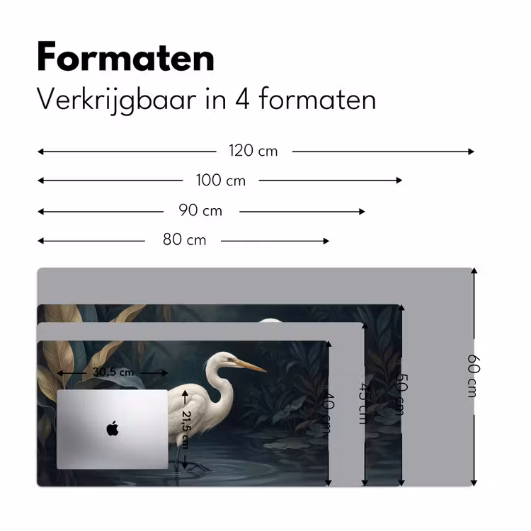 Bureau onderlegger - Reiger - Water - Natuur - Modern - Wit — 8