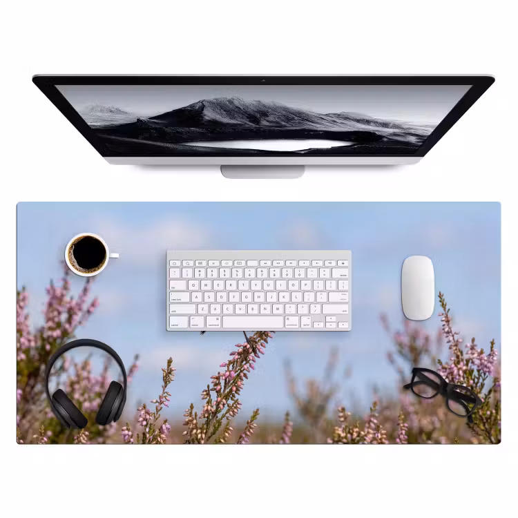 Bureau onderlegger - Roodborsttapuit - Heide - Paars - Natuur - Sfeervol — 4