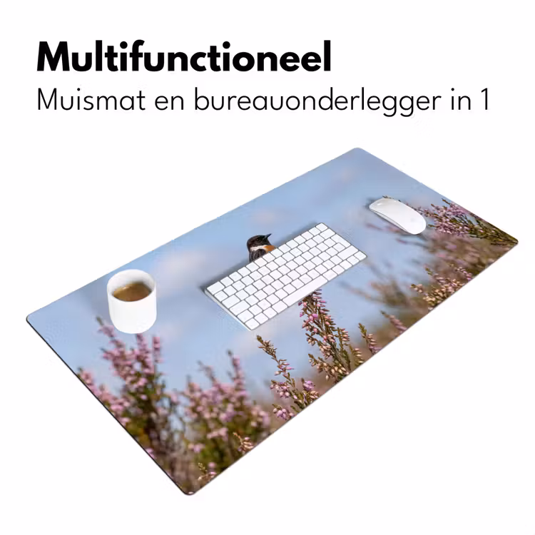Bureau onderlegger - Roodborsttapuit - Heide - Paars - Natuur - Sfeervol — 7