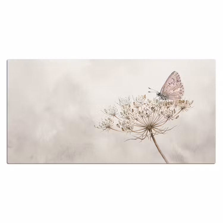 Bureau onderlegger - Vlinder - Bloem -Natuur - Beige — 2