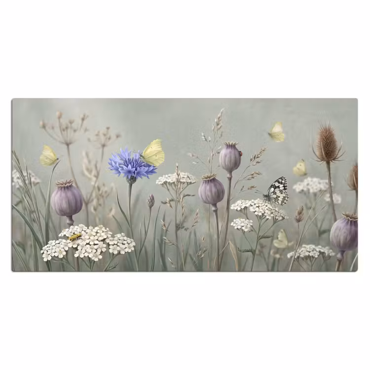Bureau onderlegger - Vlinders - Wildbloemen - Illustratie - Kleurrijk — 2