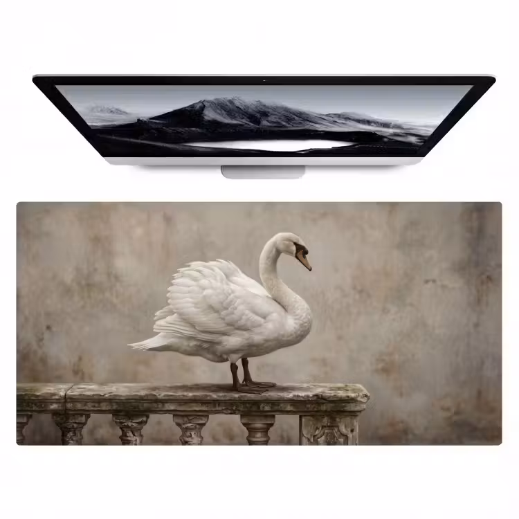Bureau onderlegger - Zwaan - Elegant - Dieren - Wit — 1