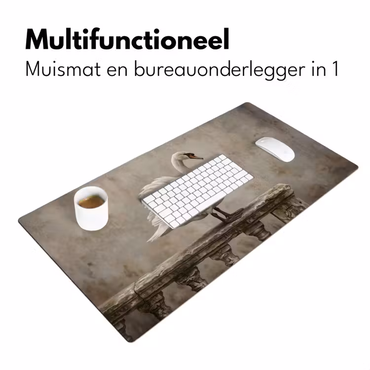 Bureau onderlegger - Zwaan - Elegant - Dieren - Wit — 7