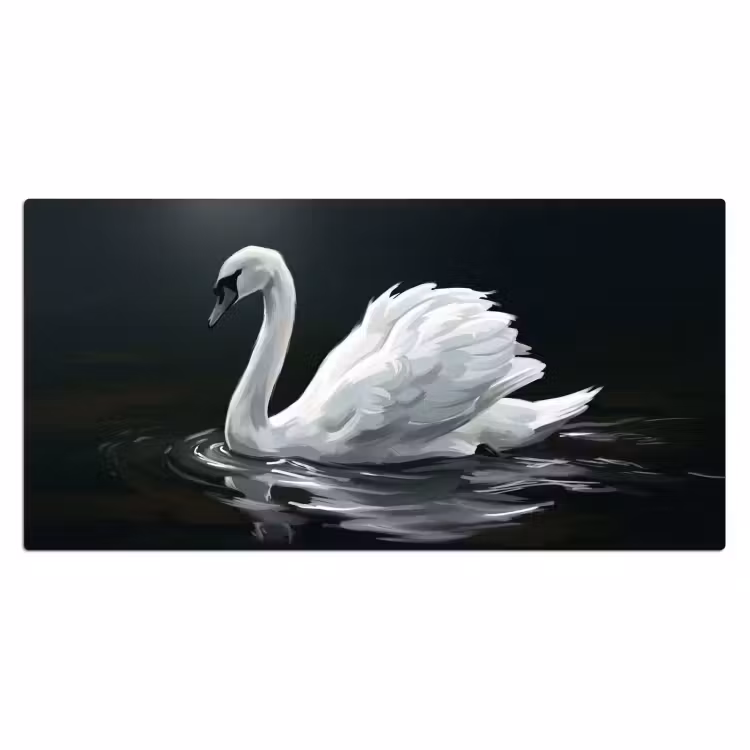 Bureau onderlegger - Zwaan - Water - Natuur - Realistisch - Wit — 2