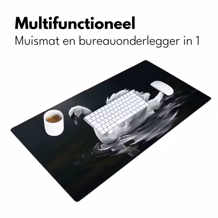 Bureau onderlegger - Zwaan - Water - Natuur - Realistisch - Wit — 7