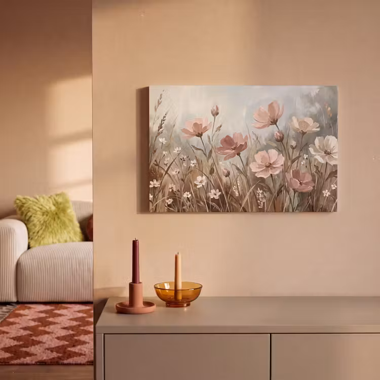 Canvas schilderij - Bloemen - Botanisch - Schilderij - Pastel - Rustiek — 2