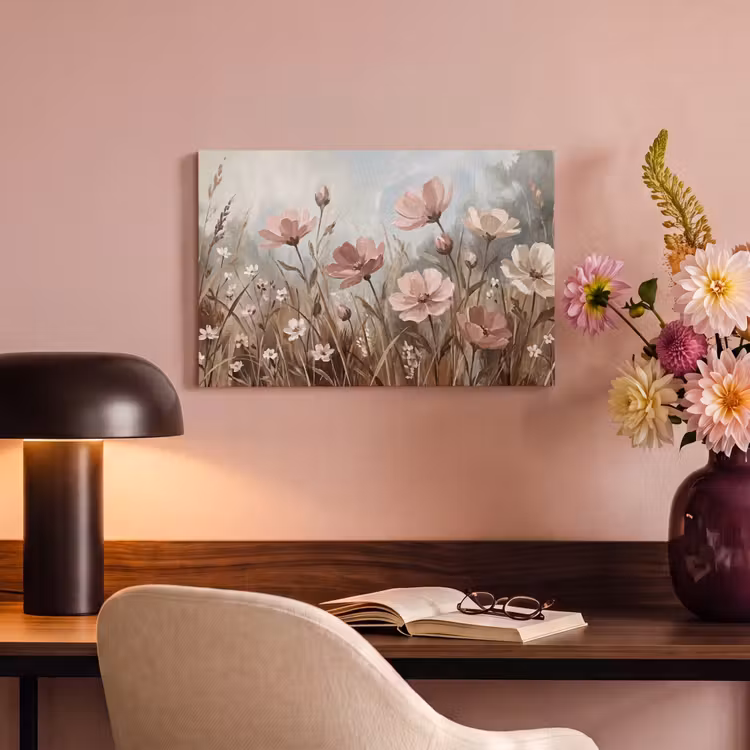 Canvas schilderij - Bloemen - Botanisch - Schilderij - Pastel - Rustiek — 4