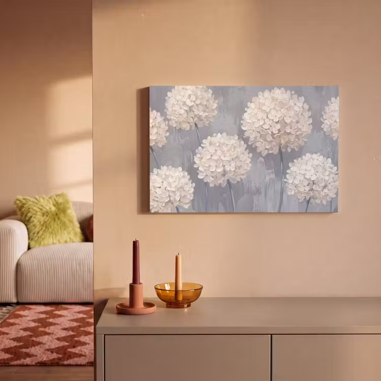 Canvas schilderij - Bloemen - Illustratie - Blauw — 2