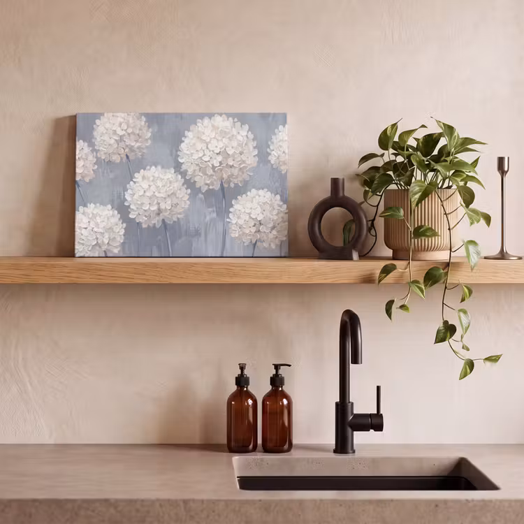 Canvas schilderij - Bloemen - Illustratie - Blauw — 3