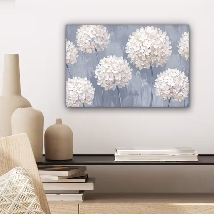 Canvas schilderij - Bloemen - Illustratie - Blauw — 5