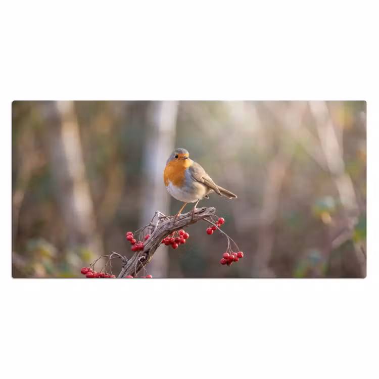 Bureau onderlegger - Roodborst - Tak - Bessen - Natuur — 2