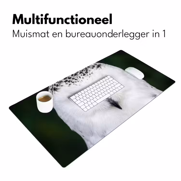 Bureau onderlegger - Sneeuwuil - Portret - Geel — 7