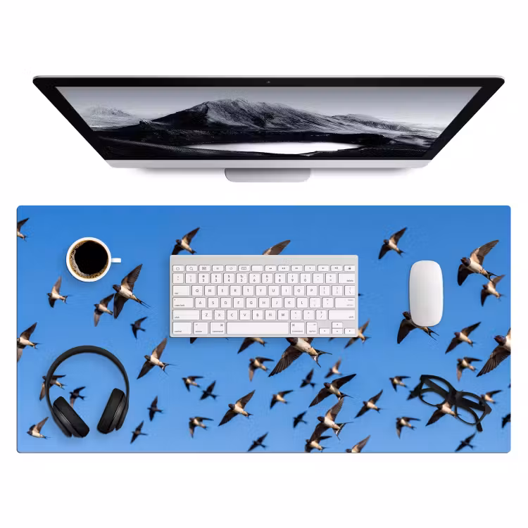 Bureau onderlegger - Zwaluwen - Vliegen - Blauw — 4