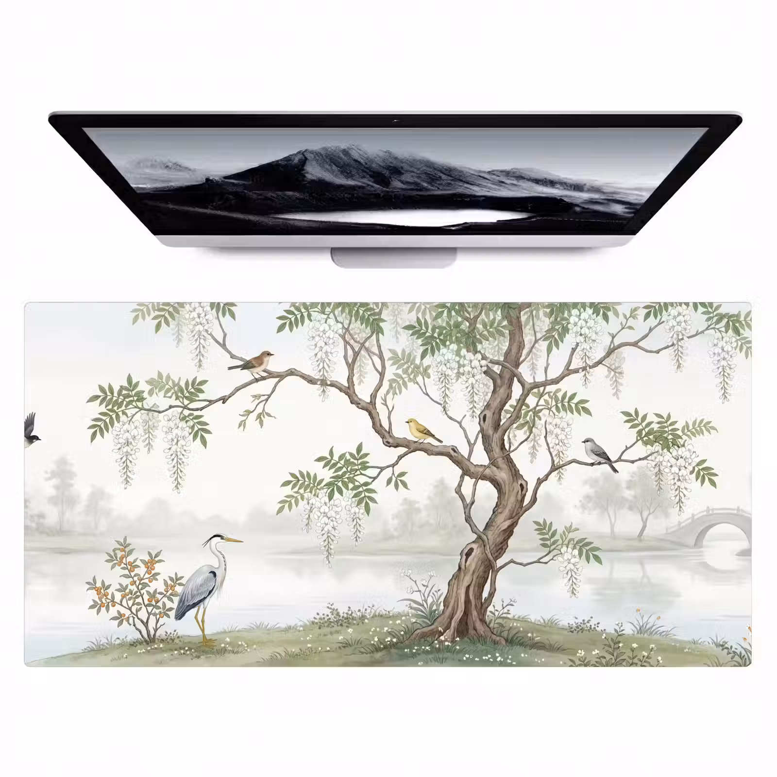 Bureau onderlegger - Reiger - Landschap - Groen — 1
